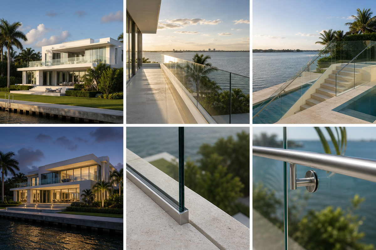 Miami Bayfront Villa | Frameless Structural Glass Railings