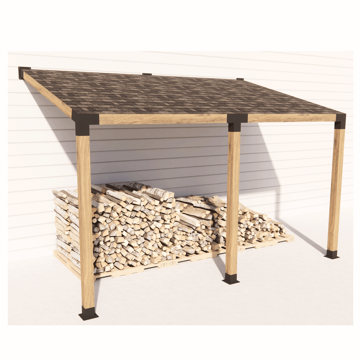 15° Single Wall Mount Pergola Kit for 4x4 Wood Posts