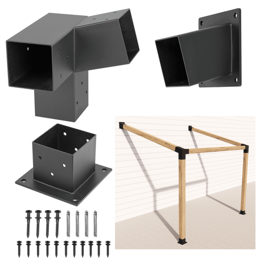 15° Single Wall Mount Pergola Kit for 4x4 Wood Posts