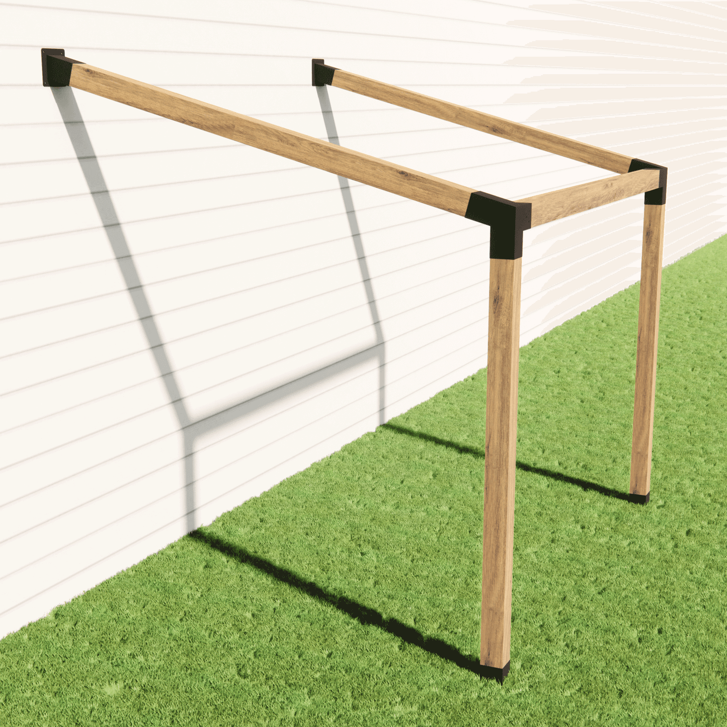 15° Single Wall Mount Pergola Kit for 4x4 Wood Posts