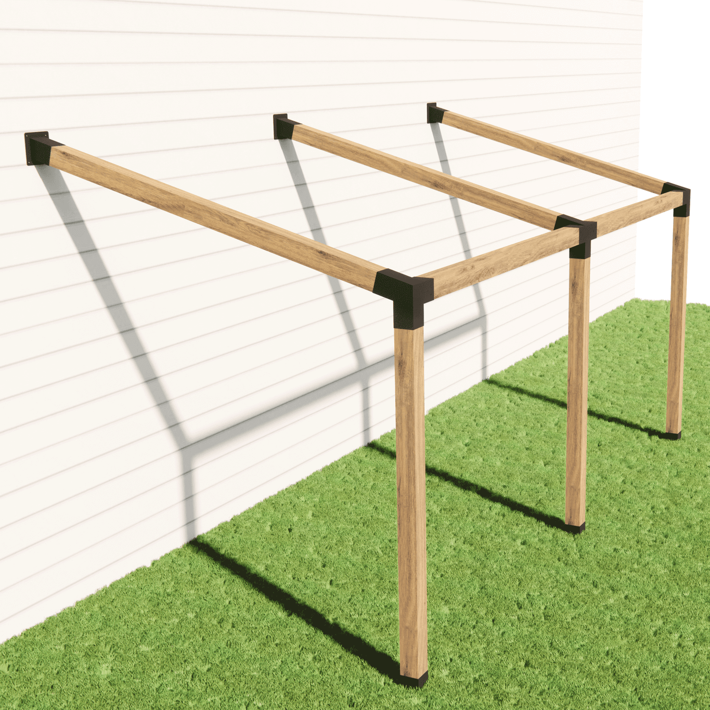 15° Single Wall Mount Pergola Kit for 4x4 Wood Posts