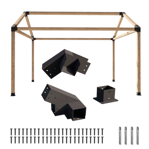 30° Single Pergola Kit for 4x4 Wood Posts