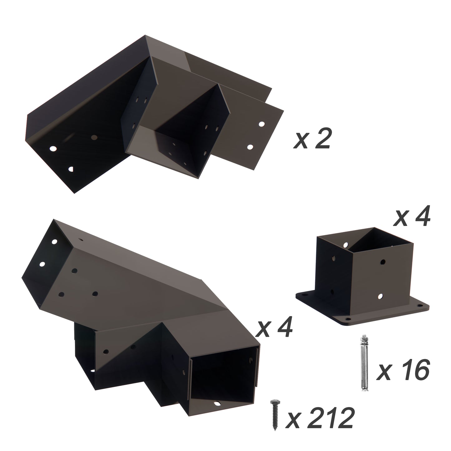 30° Single Pergola Kit for 4x4 Wood Posts