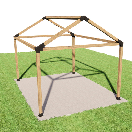 30° Single Pergola Kit for 4x4 Wood Posts