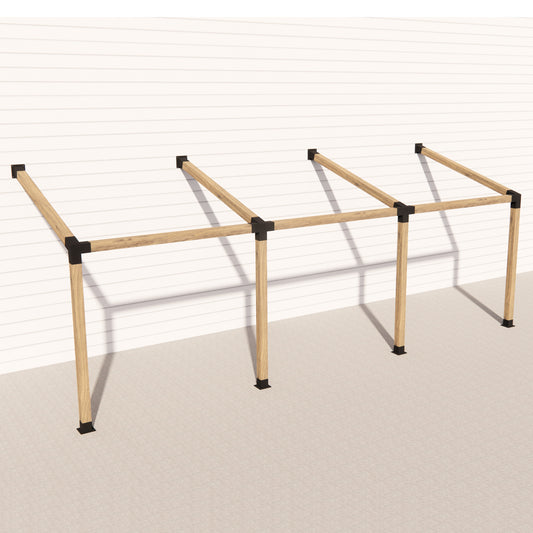 15° Double Wall Mount Pergola Brackets Kit for 6x6-3 Wood Posts-meruzy