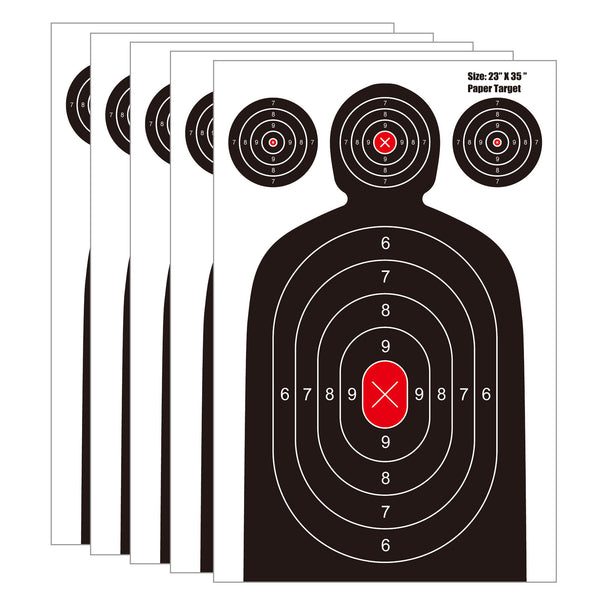 Meruzy 23x35 Inch Silhouette Shooting Targets - Reactive Paper Targets with Instant Hit Visibility for Indoor/Outdoor Pistol, Rifle, BB Guns, Airgun Practice