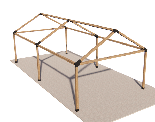 15° Single Pergola Kit for 4x4 Wood Posts -double row