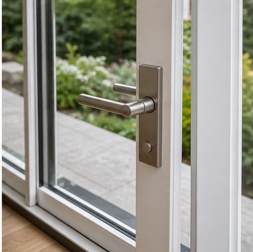 French Door Lever and Threshold