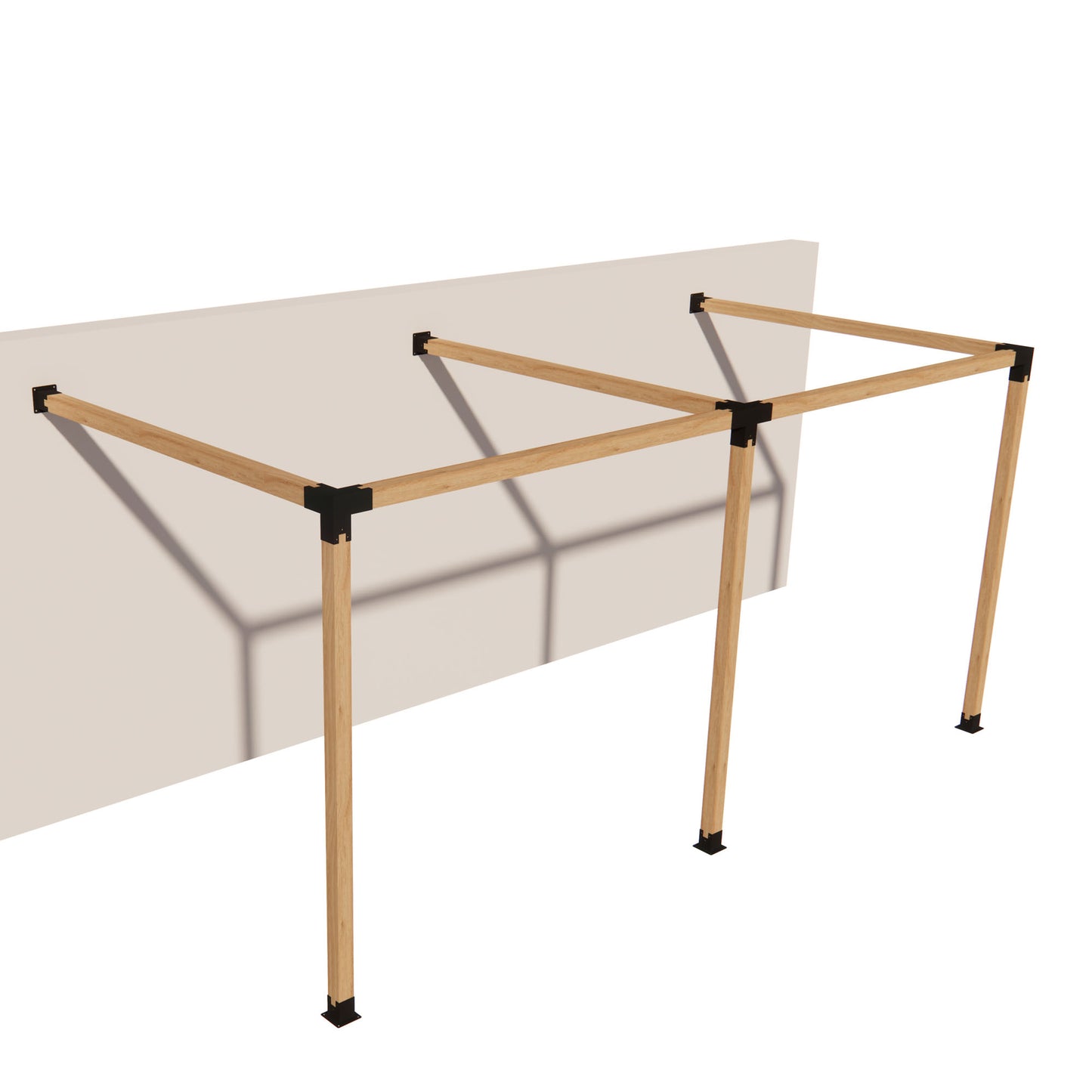 Double Wall Mount Pergola Brackets Kit for 4x4 Wood Posts