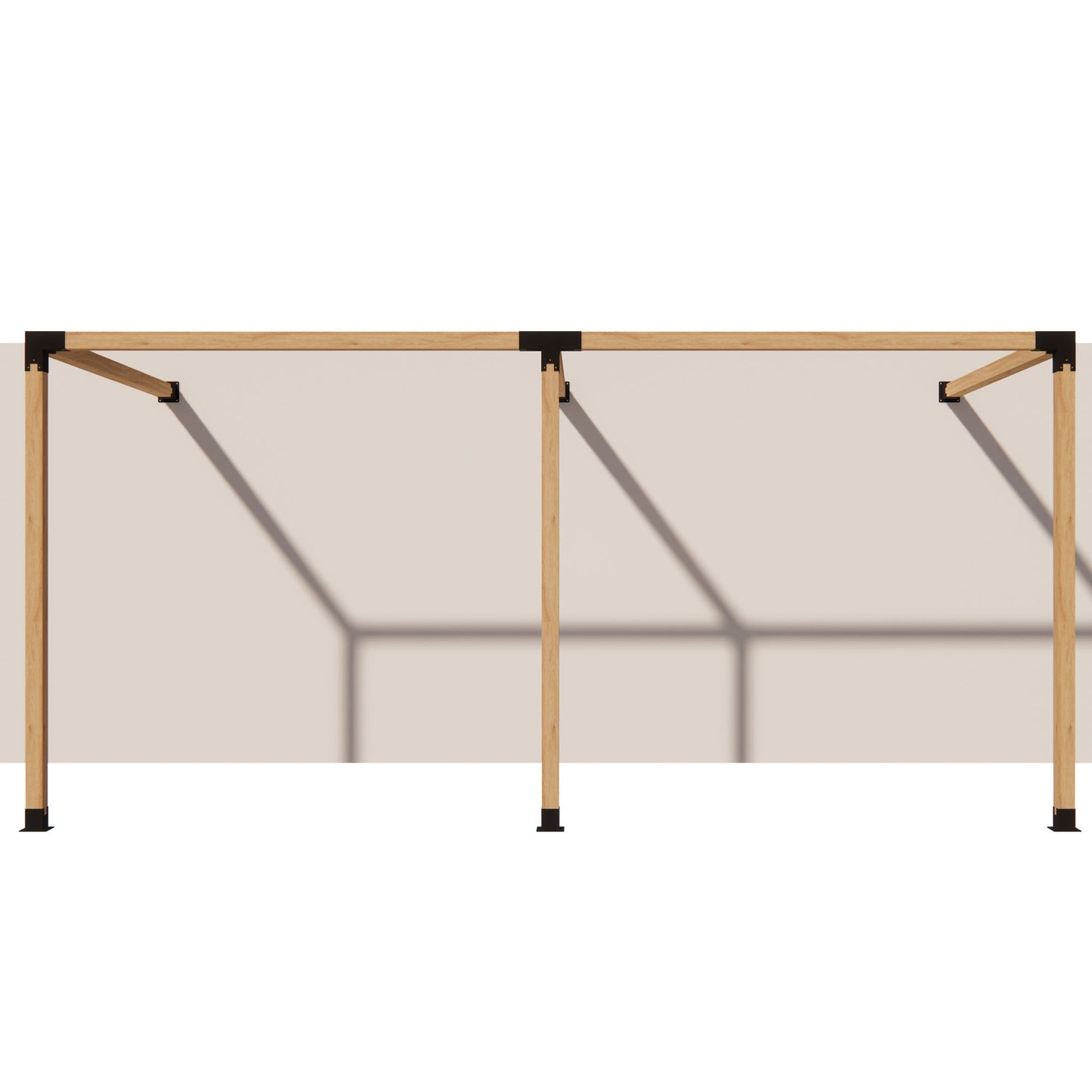 Double Wall Mount Pergola Brackets Kit for 4x4 Wood Posts