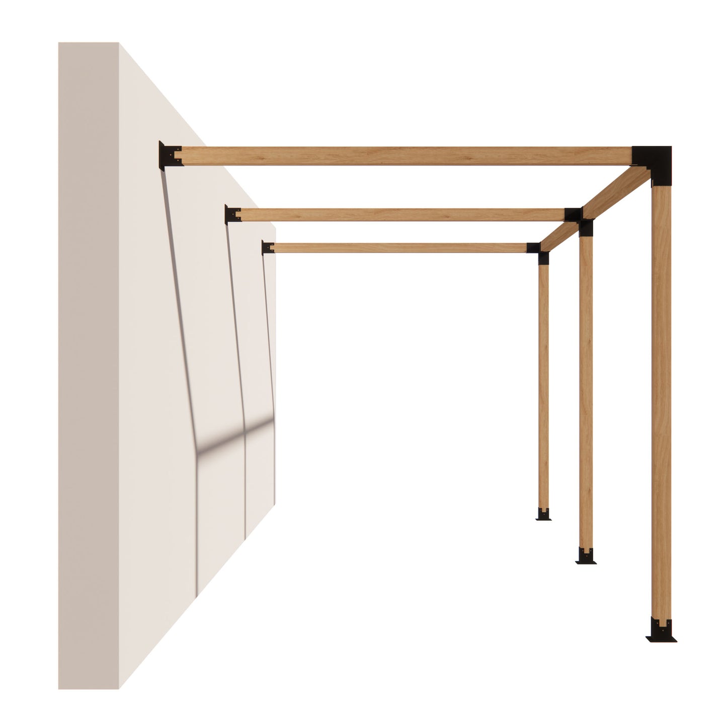 Double Wall Mount Pergola Brackets Kit for 4x4 Wood Posts