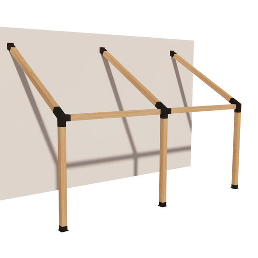 15° Double Wall Mount Pergola Brackets Kit for 6x6 Wood Posts