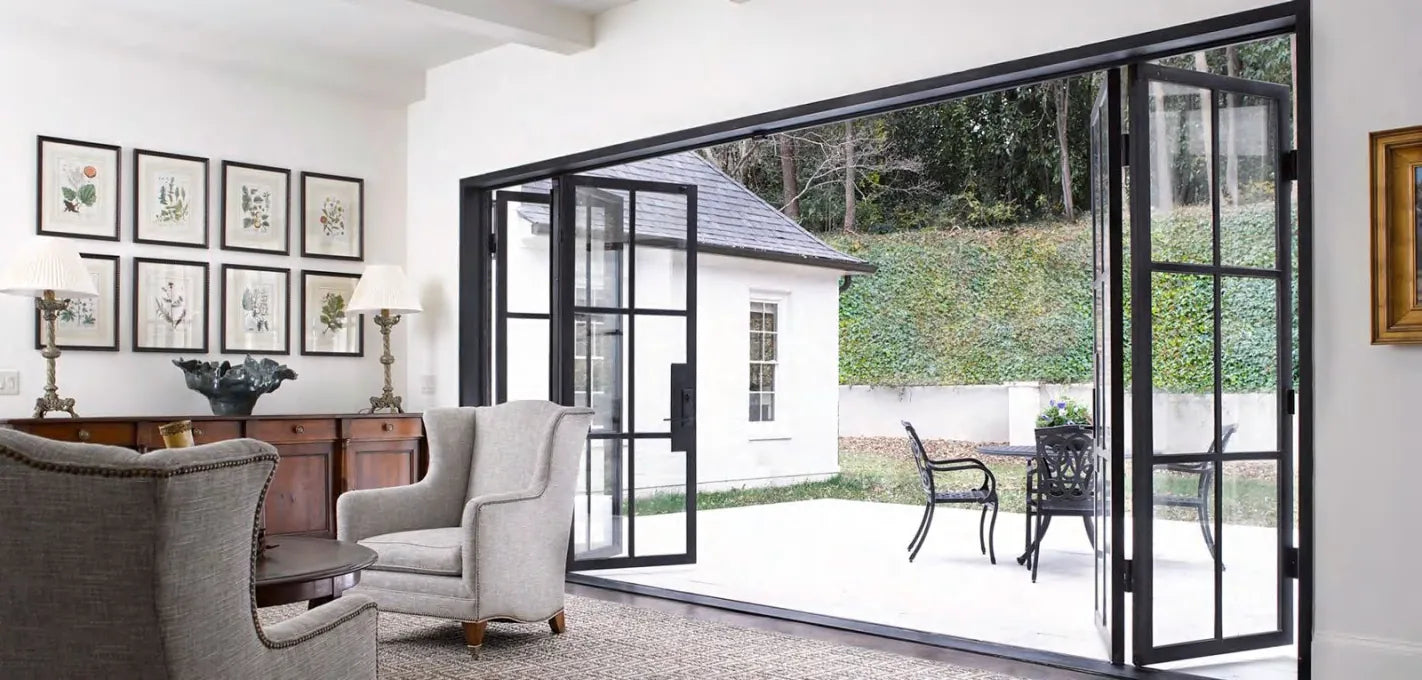 Folding door application opening to a residential patio