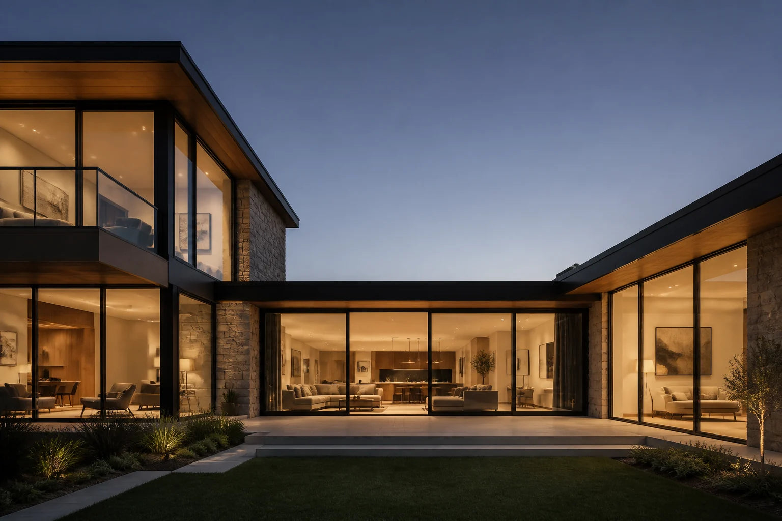 Contemporary architectural glazing concept visualization
