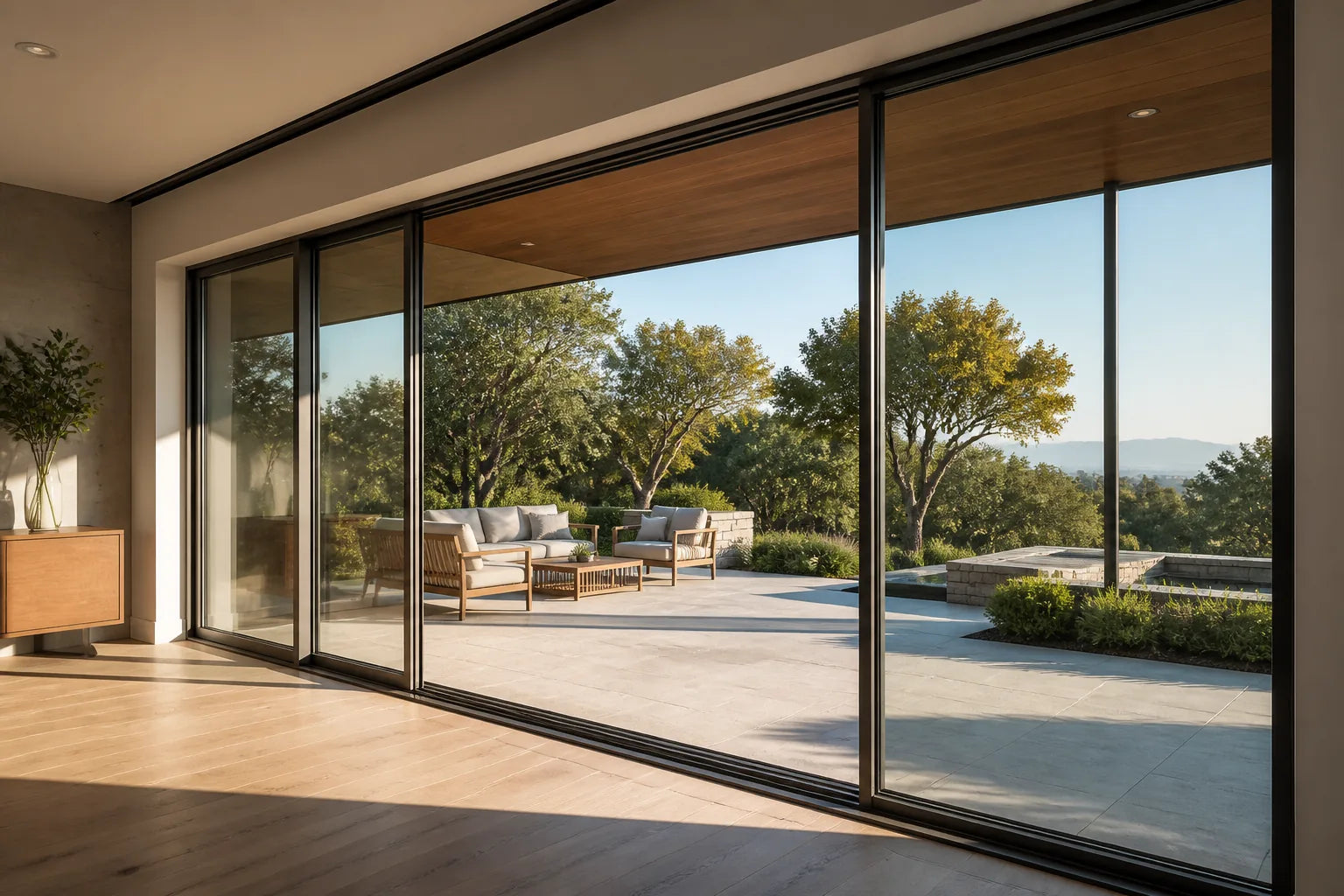 Architectural sliding glass door system